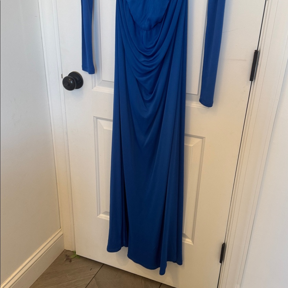 FARM Rio Royal Blue Long Sleeve Cutout Maxi Dress - Picture 6 of 10